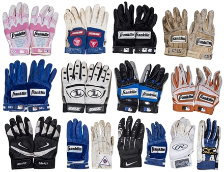 New York Mets Players Collection of Game Used Batting Gloves Including (6) Pairs & (4) Single Gloves (MLB Authenticated, Steiner & JT Sports)